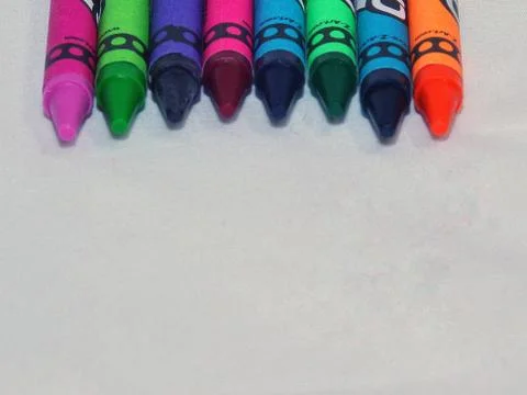 Multiple Crayons on Top Stock Photos