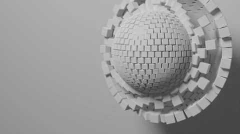 Multiple cubes forming a sphere. 3D Illustration. Illustrazione stock