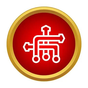 Multiple curved arrows choosing different directions icon イラスト素材