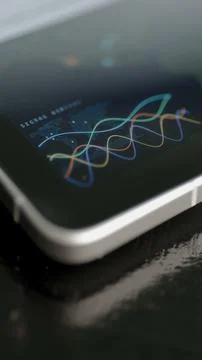 Multiple cyan, blue, green, orange and pink lines intertwine 스톡 사진