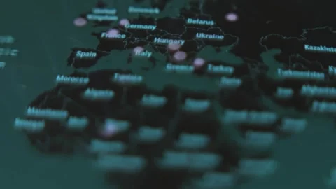 Multiple cyber attacks across Europe Stock Footage 304576536