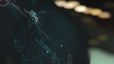 Multiple cyber attacks all over Europe in real-time Stock Footage 278175855