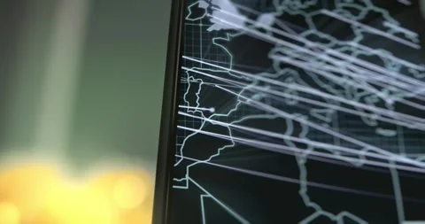Multiple cyber attacks over and from European countries Video stock 321752854