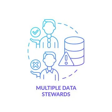 Multiple data stewards blue gradient icon Stock Illustration