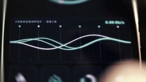 Multiple Data Trend Lines on Dark Analytics Screen Stock Footage 341865817