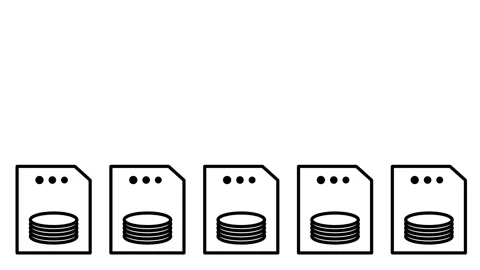 Multiple Database Stack Row Icon 库存影片 340305723