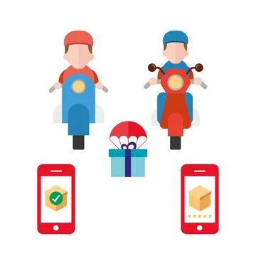 Multiple delivery concept. Vector Stock Illustration