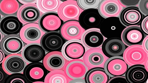 Multiple designs of glittering pink and grey circles that rotate Stock Footage 125787376