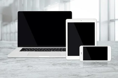 Multiple devices for responsive web advertisement Foto stock