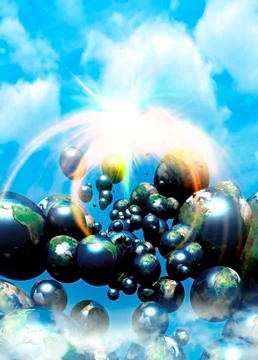 Multiple dimensions, conceptual artwork Stock Illustration