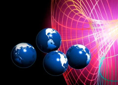 Multiple dimensions, conceptual artwork Stock Illustration