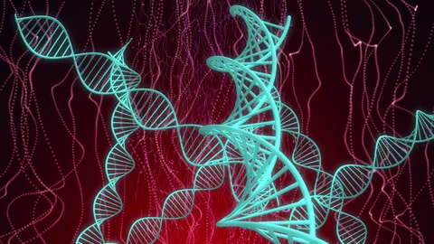 Multiple DNA movements Science animation genetics information Stock-Footage 136433805