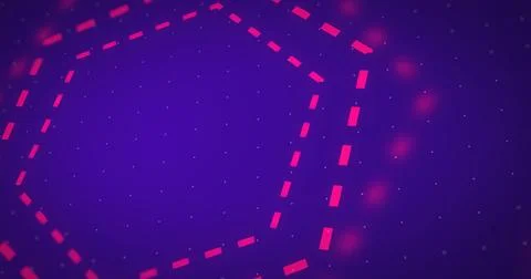 Multiple dotted technology benzene rings hexagons moving cyber computer bg... Illustrazione stock