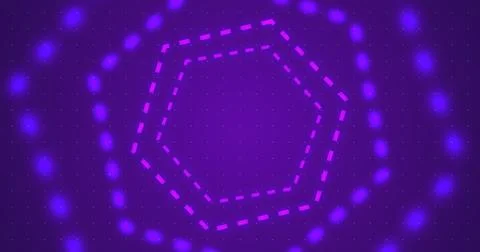 Multiple dotted technology benzene rings hexagons moving cyber computer bg... Stock-Illustration