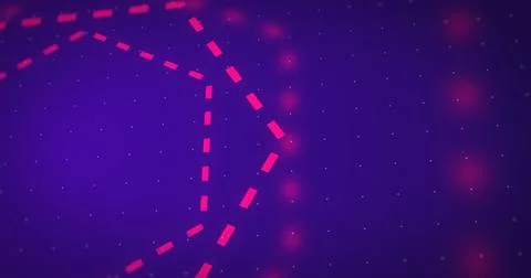 Multiple dotted technology benzene rings hexagons moving cyber computer bg... Illustrazione stock