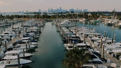 Multiple drone shots over Miami Stock Footage 101358355