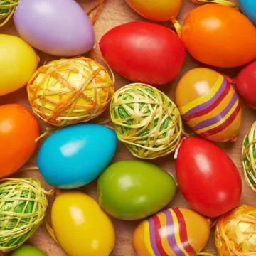 Multiple Easter eggs composition Stock Photos