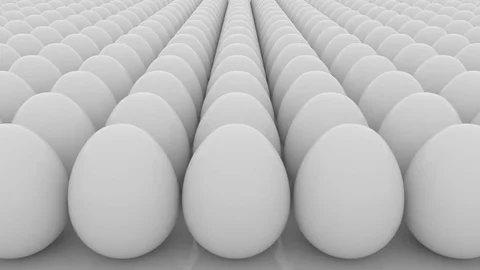Multiple eggs seamless loop motion background. Life, beginning, equality Video stock 77202177