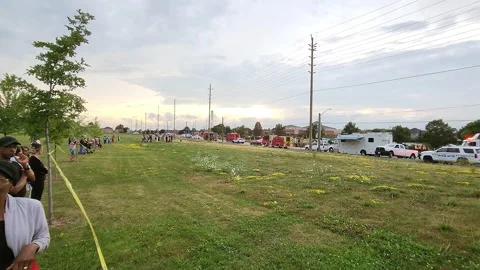 Multiple emergency rescue trucks lined u... | Stock Video | Pond5