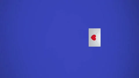 Multiple envelope with heart icons floating against blue background 스톡 동영상 312662311