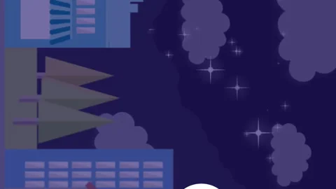 Multiple envelope icons floating against cityscape at night 스톡 동영상 312544902