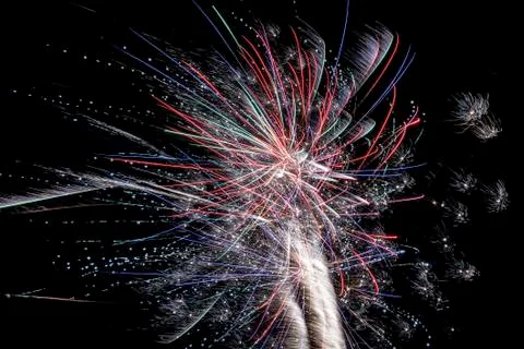 Multiple explosion Fireworks July 4th Foto stock