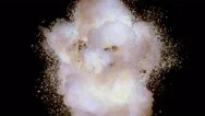 Multiple Explosion With Large Debris Stock Footage