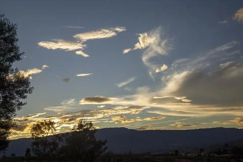 Multiple exposure composite of a very clear and peaceful afterglow near the c Stock Photos