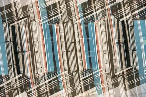 Multiple Exposure Modern Abstract Architecture building ads banner background Stock Photos