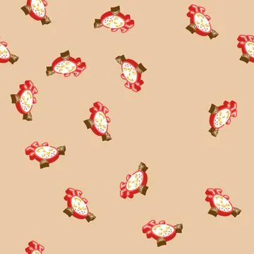 Multiple eyes cute monster isometric icon seamless pattern Stock Illustration