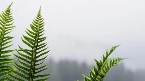 Multiple Ferns with Trees in the Background in Olympic National Park Foto stock