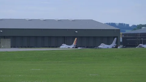 Multiple fighter jets at airport Stock Footage 78223185
