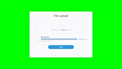 Multiple file upload interface windows with loading bars Stock Footage 345711434