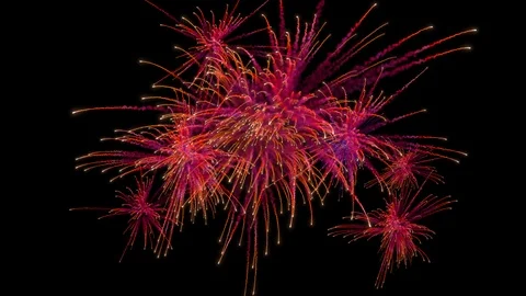 Multiple firework explosions with trails. Stock Footage 97521958