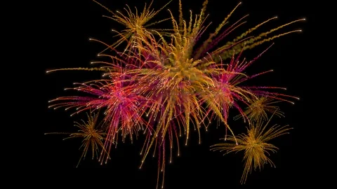 Multiple firework explosions with trails. Stock Footage 97524755