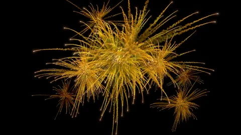 Multiple firework explosions with trails. Stock Footage 97525733