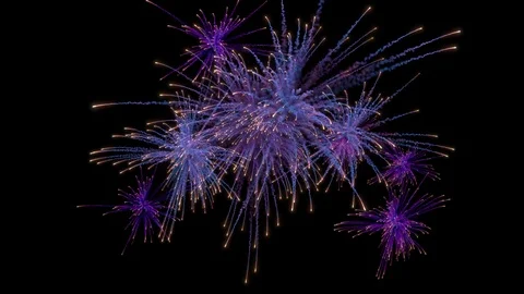 Multiple firework explosions with trails. Stock-Footage 97669106