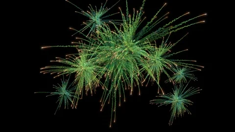 Multiple firework explosions with trails. Stock Footage 97724813