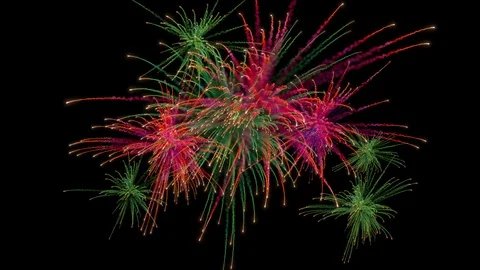 Multiple firework explosions with trails. Stock Footage 97828417