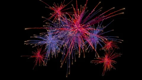 Multiple firework explosions with trails. Stock Footage 97900779