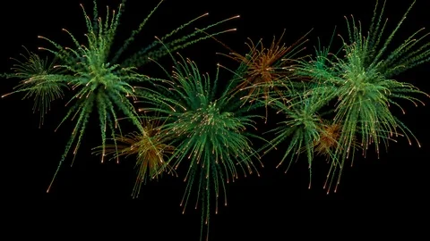 Multiple firework explosions with trails. Stock Footage 97935964