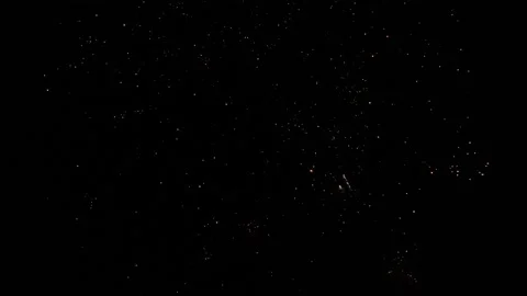 Multiple fireworks exploding at the same time at a fireworks display while Stock Footage 201428516