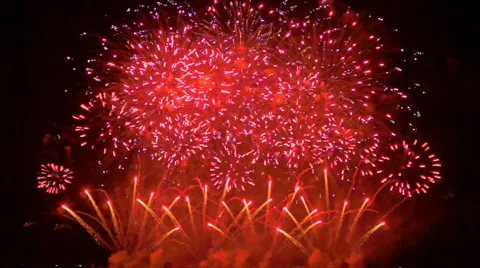Multiple fireworks explosion Video stock 59511534