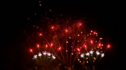 Multiple fireworks explosion Stock Footage 64185691