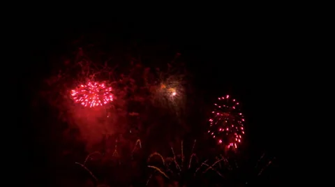 Multiple fireworks explosion Stock Footage 64185767