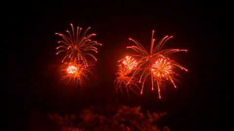 Multiple fireworks explosion Stock Footage 64186208