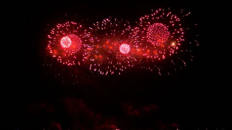 Multiple fireworks explosion Stock Footage 64186684