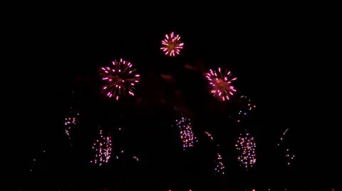 Multiple fireworks explosion Stock Footage 64188569