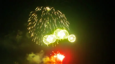 Multiple fireworks explosion FullHD Stock Footage 31289847