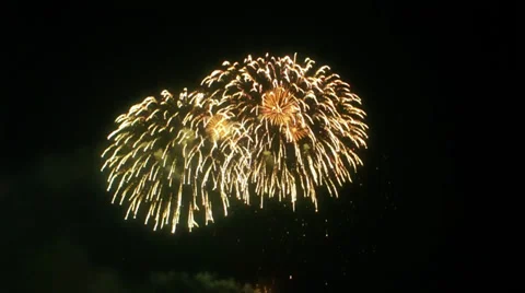 Multiple fireworks explosion FullHD Stock Footage 31602586